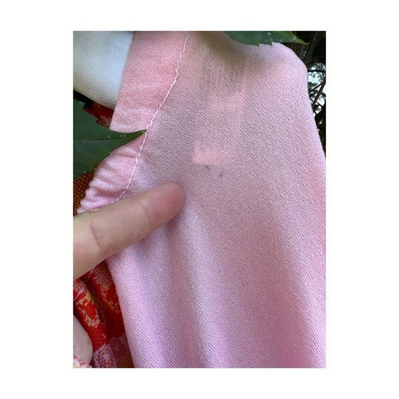 Vintage 70s Handmade Knit Clown Costume PomPoms 2 Hats Pink Red Yellow - Picture 16 of 16